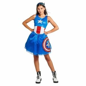 NWT Disney Store ADULT Captain America Costume Womens Set SMALL
